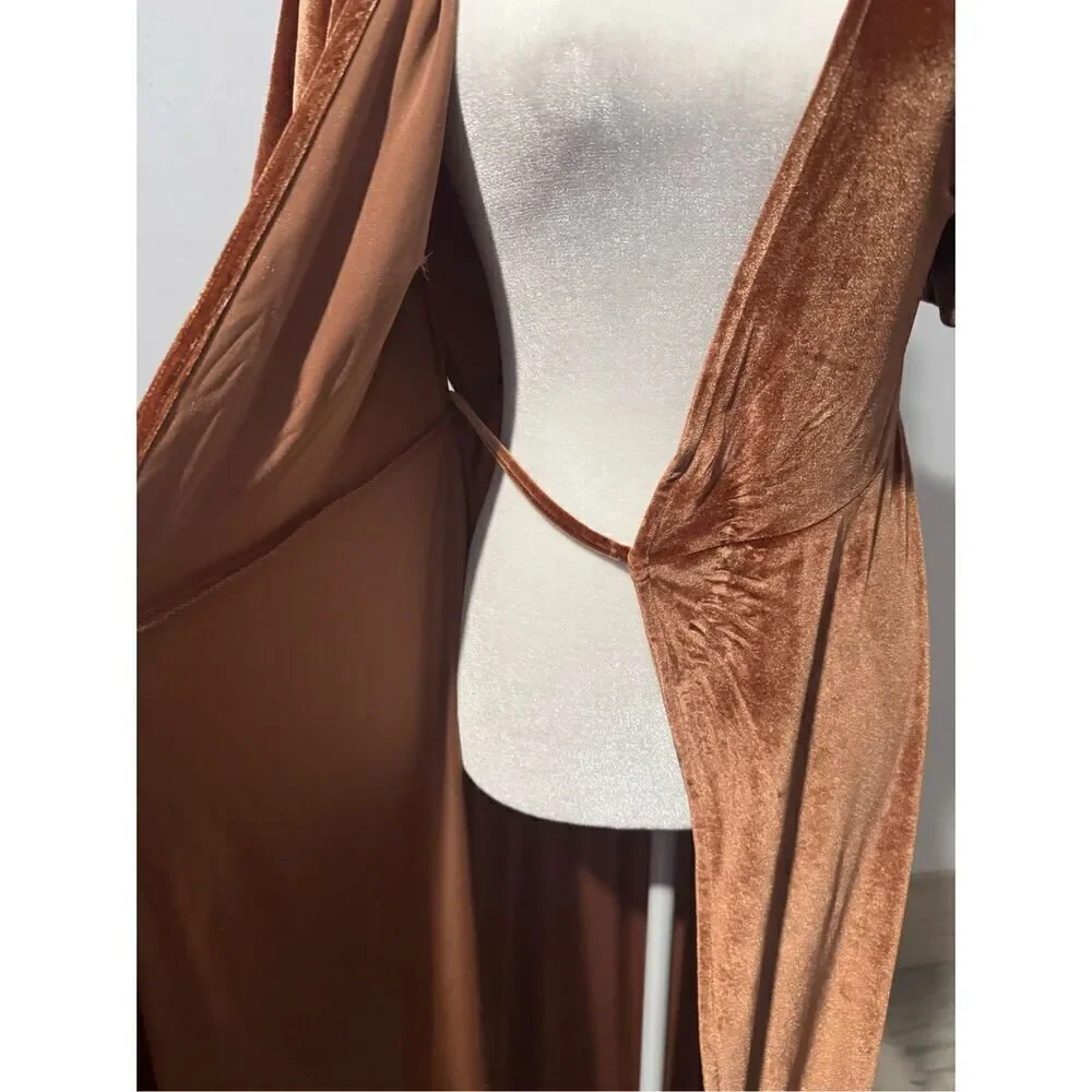 Baltic Born Megan Velvet wrap maxi dress S